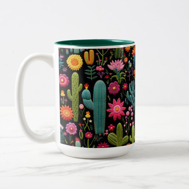 Kaktusblomma Två-Tonad Mugg (Vänster)