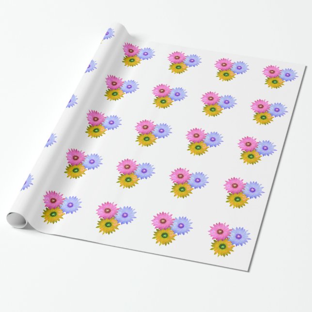 Kaktusblommor Presentpapper (Utrullad)
