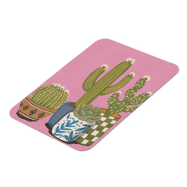 Kaktusblommor Rosa Magnet (Vänstra Sidan)