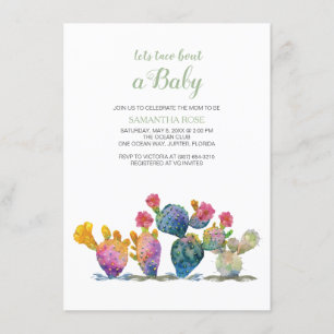 Kaktusgender avslöjer baby showerFiesta Inbjudningar