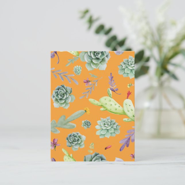 Kaktusmönster 11 vykort (Stående Fram)