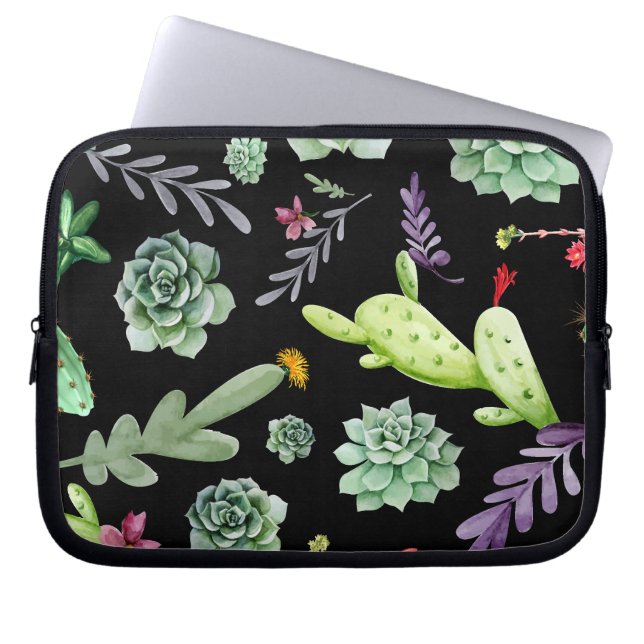 Kaktusmönster 2 laptop fodral (Framsidan)