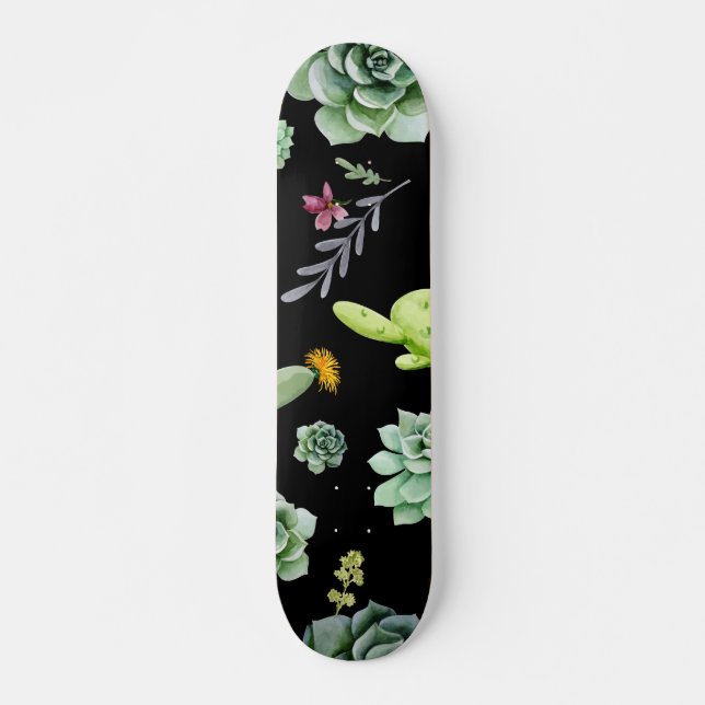 Kaktusmönster 2 mini skateboard bräda 18,5 cm (Framsida)
