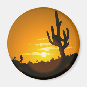 Kaktussolnedgång Magnet