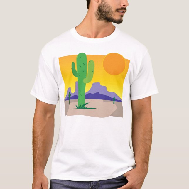 Kaktussolnedgång Tee (Framsida)
