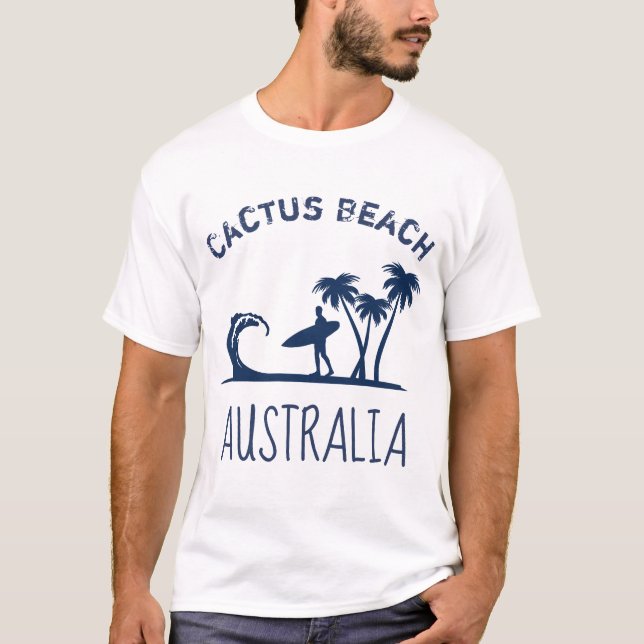 KaktusstrandAustralien surfa T Shirt (Framsida)