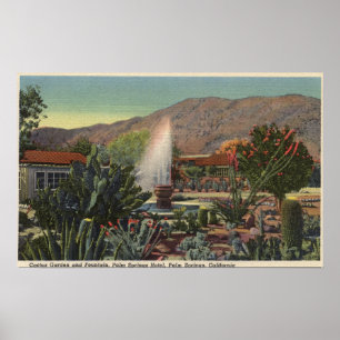 Kaktusträdgård, Palm Spring hotell Poster