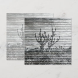 Kaktusväxter På Träplankor Svart Och Vitt Foto Kort