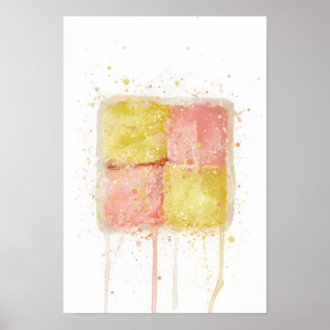 Kakvägg Art Print 'Battenberg' Poster (Framsidan)