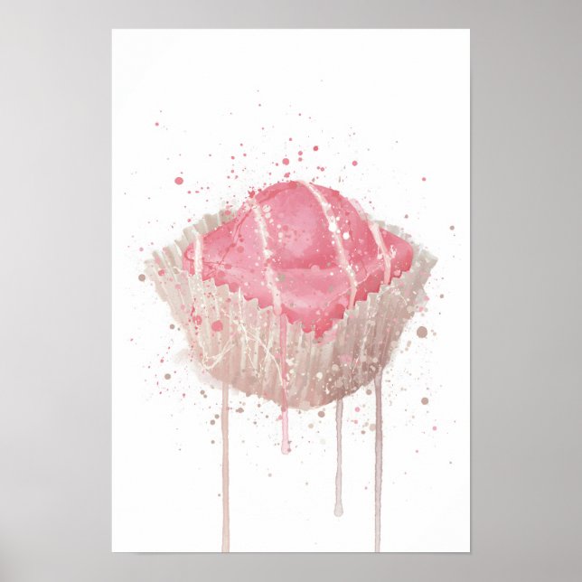 Kakväggskunst 'French Fancie Strawberry' Poster (Framsidan)