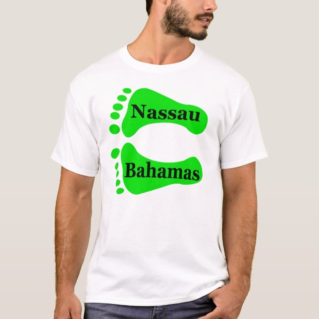 Kal fot Nassau Bahamas T Shirt (Framsida)