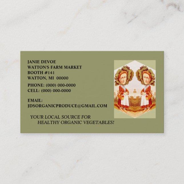 KÅL LAPPAR KVINNAN med Visitkort (Framsida)