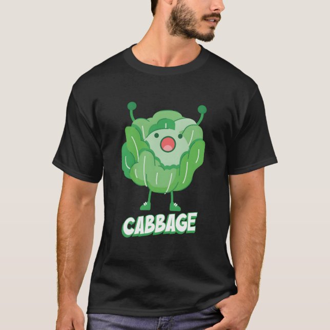 Kål med armar Hälsosamma grönsaker Kål T Shirt (Framsida)
