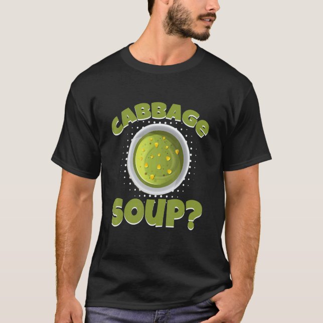 Kål Sopp Hälsosam Vegansk Grönsaks Soppa T Shirt (Framsida)