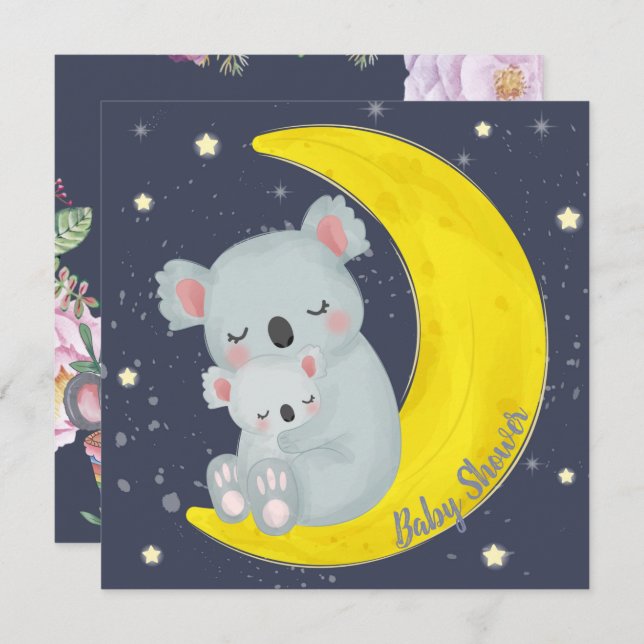 Kala Bears Baby Shower-inbjudan Inbjudningar (Fram/baksida)