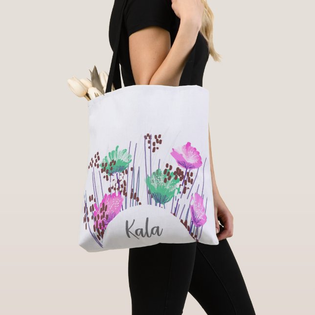 Kala Blommig Monogram Tygkasse (Närbild)