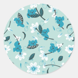 Kala Mönster Cute Animal and Nature Art Runt Klistermärke