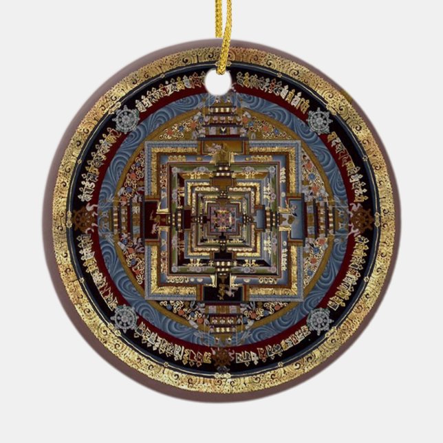 Kalachakra Mandala en prydnad Julgransprydnad Keramik (Framsidan)