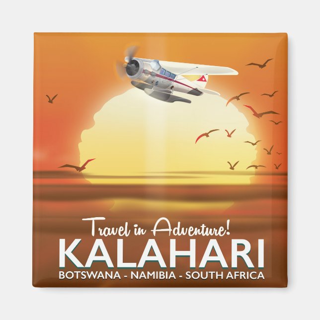 Kalahari-öknen Äventyrsresor affisch Magnet (Framsidan)
