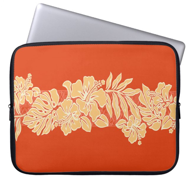 Kalaheo Hawaiian Hibiscus Tapa Laptop Wetdress Bag Laptop Fodral (Framsidan)