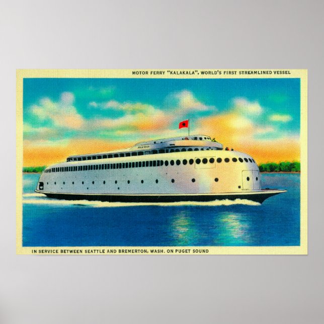Kalakala Ferry, World's First Streamlines Poster (Framsidan)