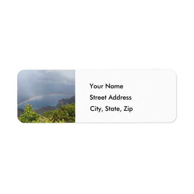 Kalalau Rainbow Address Label Returadress Etikett (Framsidan)