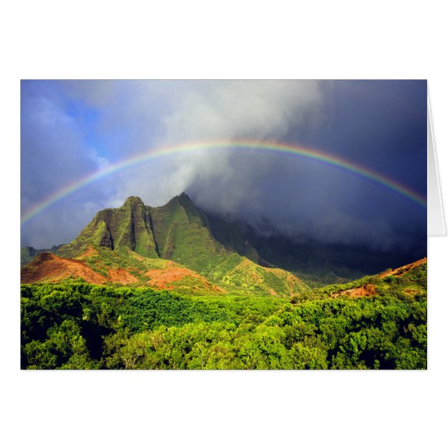 Kalalau Valley Rainbow Hälsningskort (Framsidan Horizontal)
