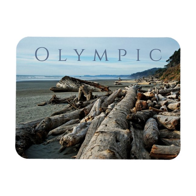 Kalaloch Beach Driftwood, Olympic National Park Magnet (Horisontell)
