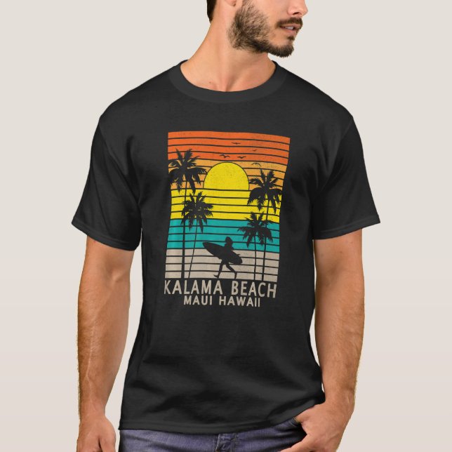 Kalama Beach Maui Hawaii Surfing Surfer Girl Women T Shirt (Framsida)