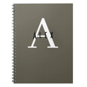 Kalamata Grönt Modern Anpassningsbar Monogram Anteckningsbok