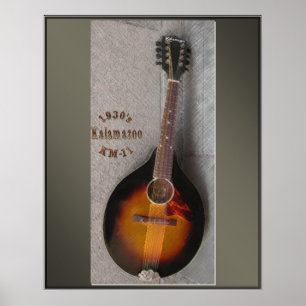 Kalamazoo Mandolin Skriv ut 1930 Poster