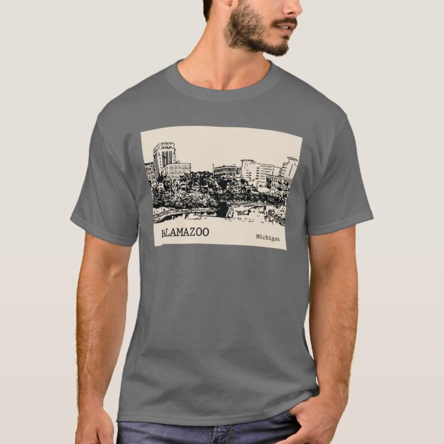 Kalamazoo Michigan Oversized T Shirt (Framsida)
