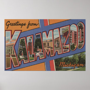 Kalamazoo Michigan - stora brevplatser Poster