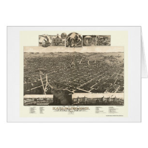 Kalamazoo panorama- karta för MI - 1883 Hälsningskort