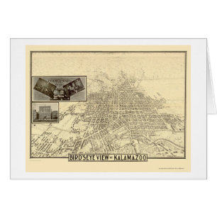 Kalamazoo panorama- karta för MI - 1908 Hälsningskort