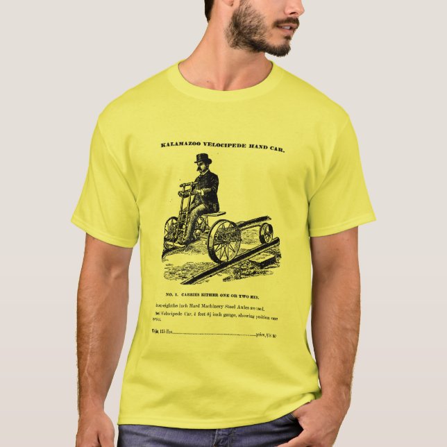 KALAMAZOO-Velocipedejärnväg räcker bilen 1887 T-shirt (Framsida)