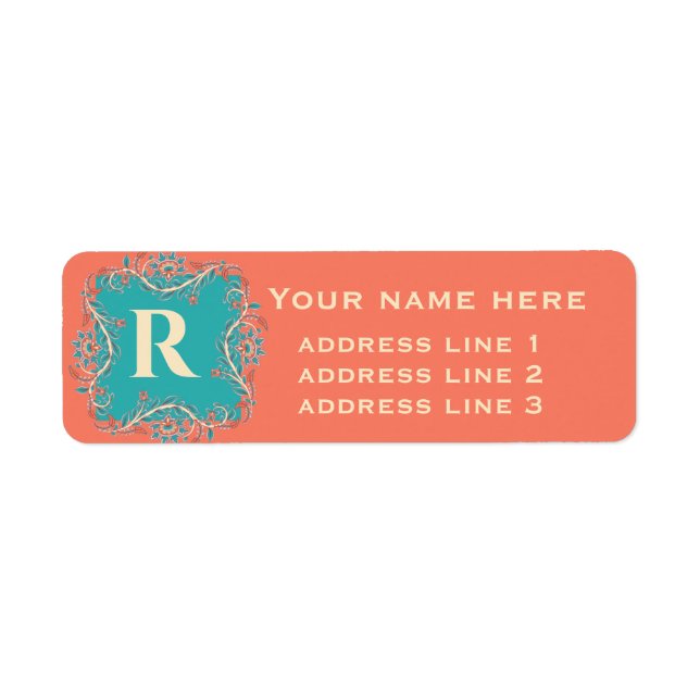 Kalamkari-returadressetikett Returadress Etikett (Framsidan)