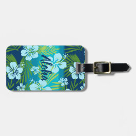 Kalani Tie Dye Blend Tropical Hibiscus - Teal Bagagebricka