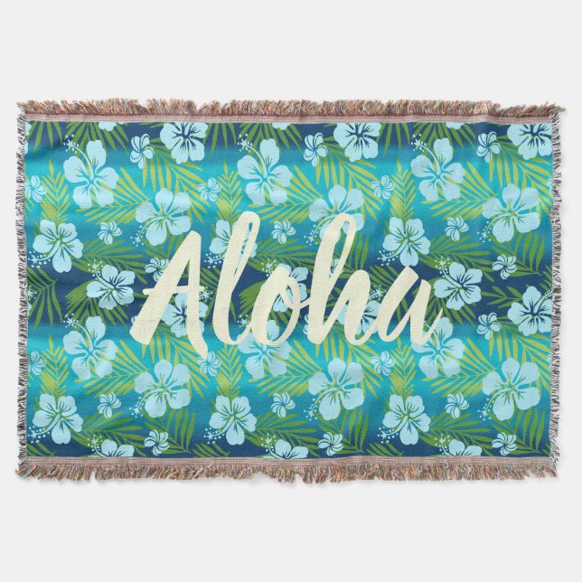 Kalani Tie Dye Blend Tropical Hibiscus - Teal Filt (Framsidan)