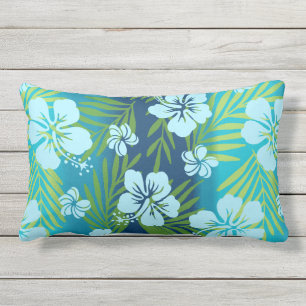 Kalani Tie Dye Tropical Hibiscus Reversible - Turk Lumbarkudde