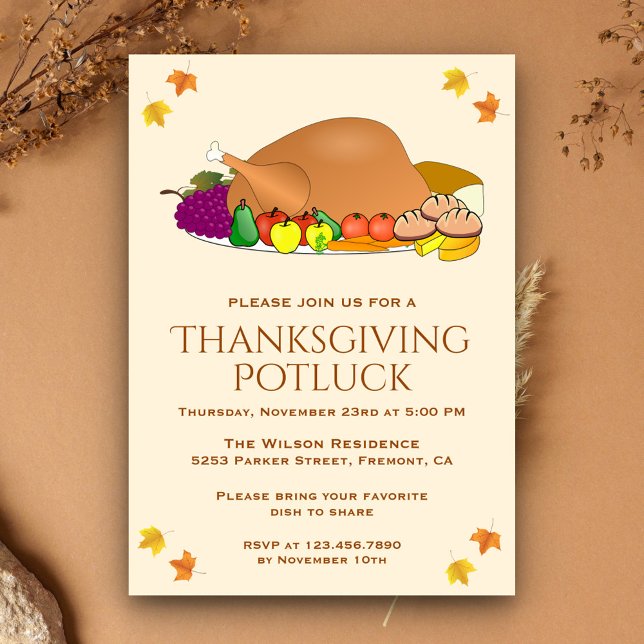Kalas med kalkon | Inbjudan till Thanksgiving Potl (Skapare uppladdad)
