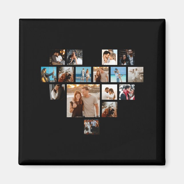 Kalaspresent Alla Hjärtans Dag Hjärtformad Fotokol Magnet (Framsidan)