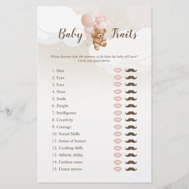 Kalasros Teddybjörn Baby Egenskaper Spel Flyer (Framsidan)