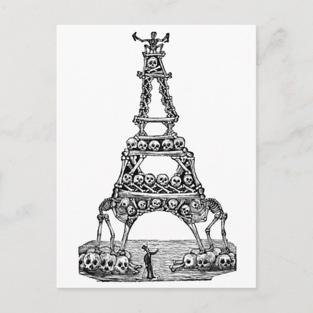 Kalavera vid Eiffel Torn c. sen 1800-talet Vykort (Framsida)
