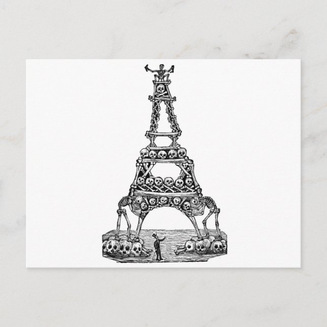 Kalavera vid Eiffel Torn c. slutet av 1800-talet Vykort (Framsida)
