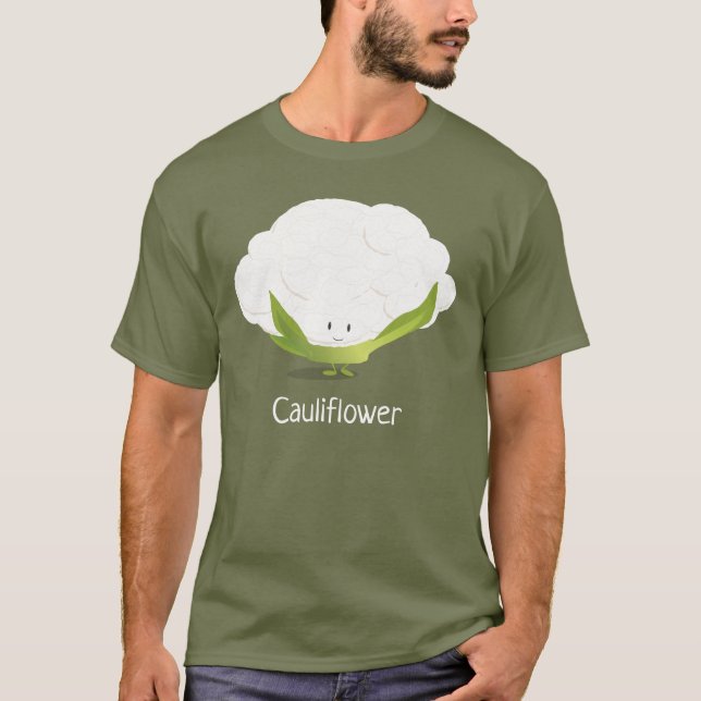 Kålblomskaraktär Vegetabiliska livsmedel T Shirt (Framsida)