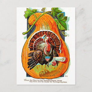 Kalcana i orange pumpa, vintage thanksgiving vykort