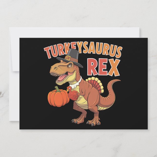Kalcasaurus Rex Dab Kalkon Dino Småpojkar  Inbjudningar (Framsida)