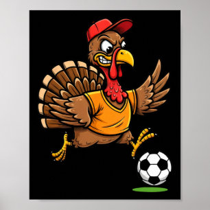 Kalcifowl Fotboll Thanksgiving Kalkon Spelar Fotbo Poster