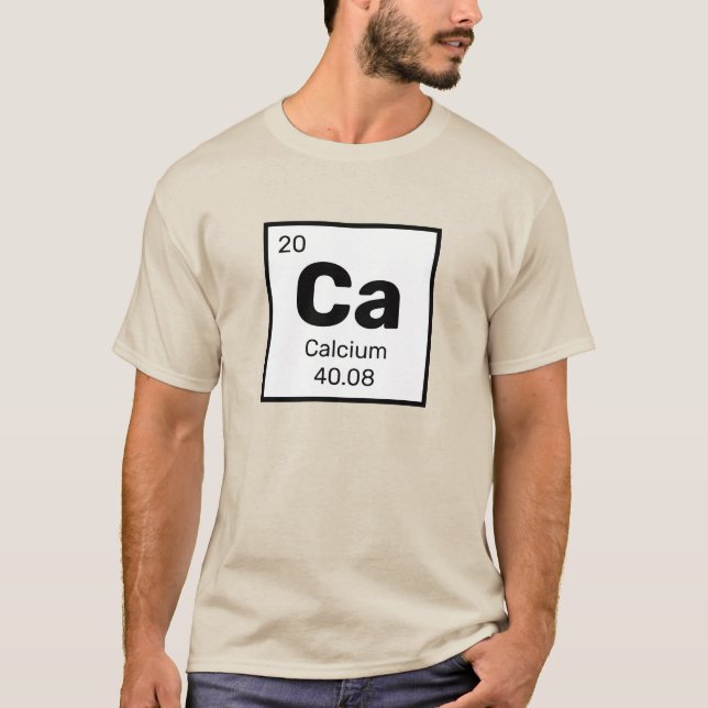 Kalcium/Periodisk Bord - Ca Inslag T-Shirt (Framsida)